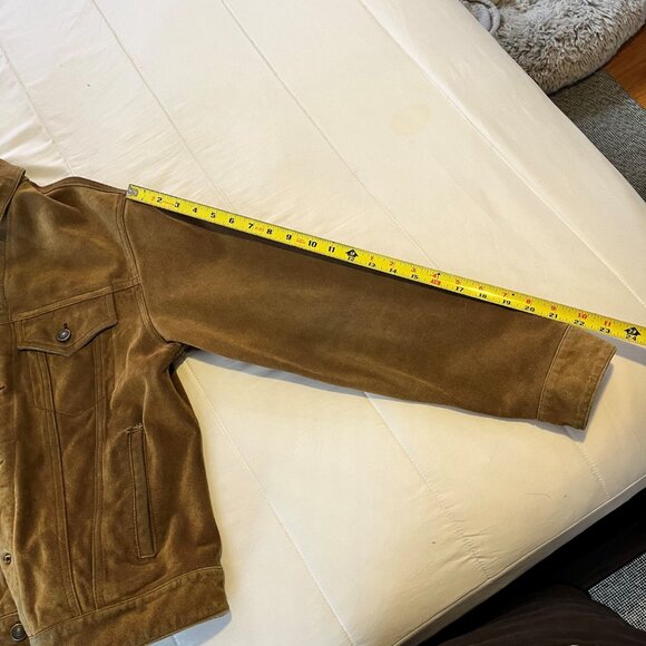 GAP Men's Suede Leather Trucker Jacket - Size Small - Picture 5 of 10